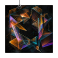 Amber Null Geometry original KOSVYRE art print displayed with binder clips