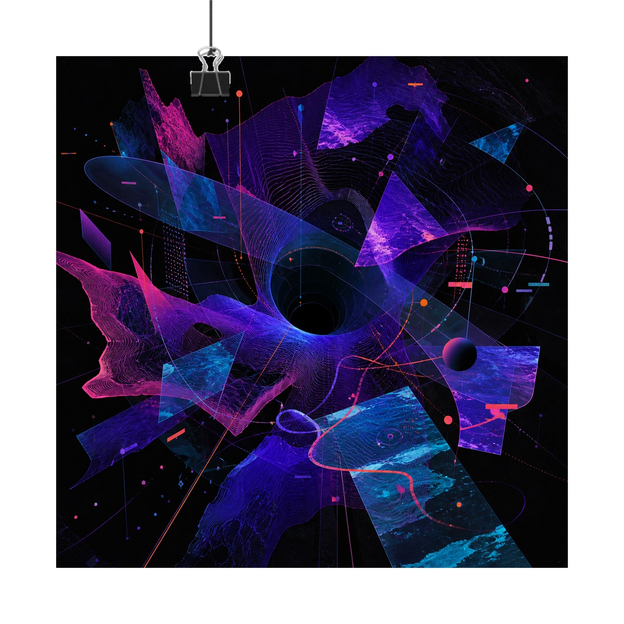 Aperture Drift Atlas original KOSVYRE art print displayed with binder clips