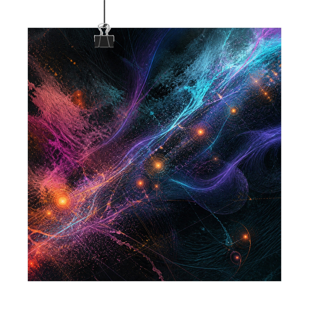 Aurora Relay Pollen original KOSVYRE art print displayed with binder clips