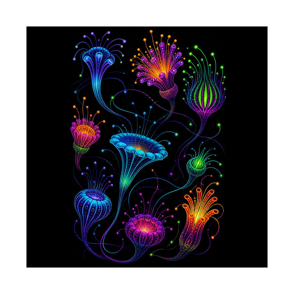 Blacklight Bloom Relay original KOSVYRE art print shown on a clean white display