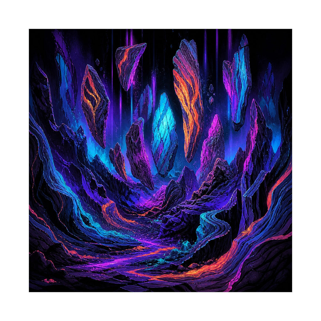 Blacklight Quarry Choir original KOSVYRE art print shown on a clean white display
