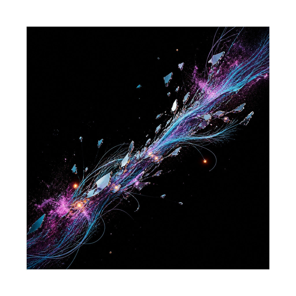 Celestial Cable Bloom original KOSVYRE art print shown on a clean white display