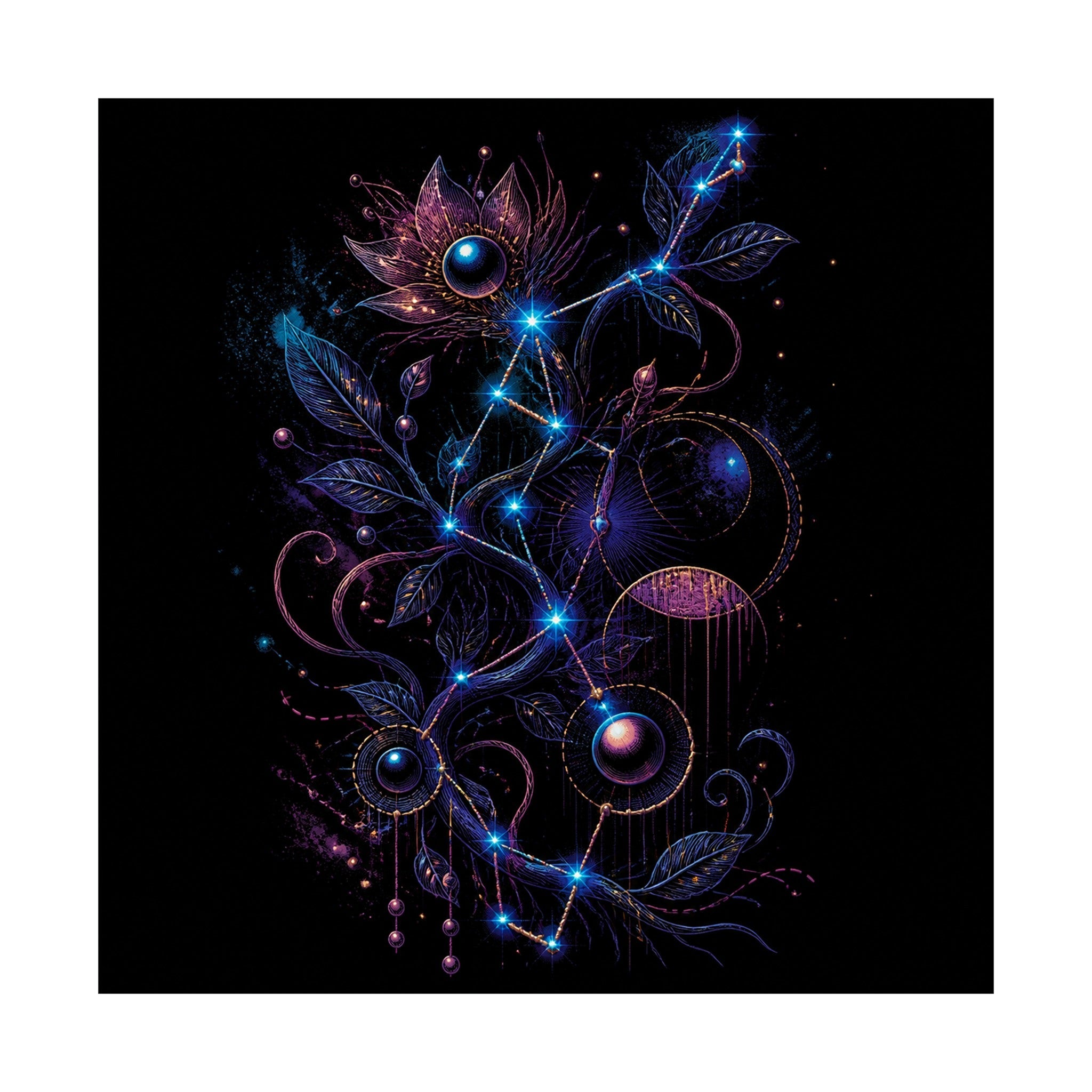 Celestial Thread Map original KOSVYRE art print shown on a clean white display