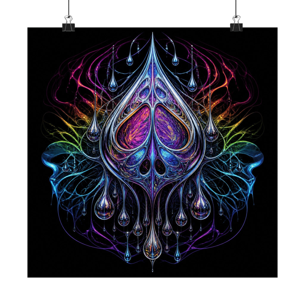 Chrome Anatomy of Rain original KOSVYRE art print displayed with binder clips