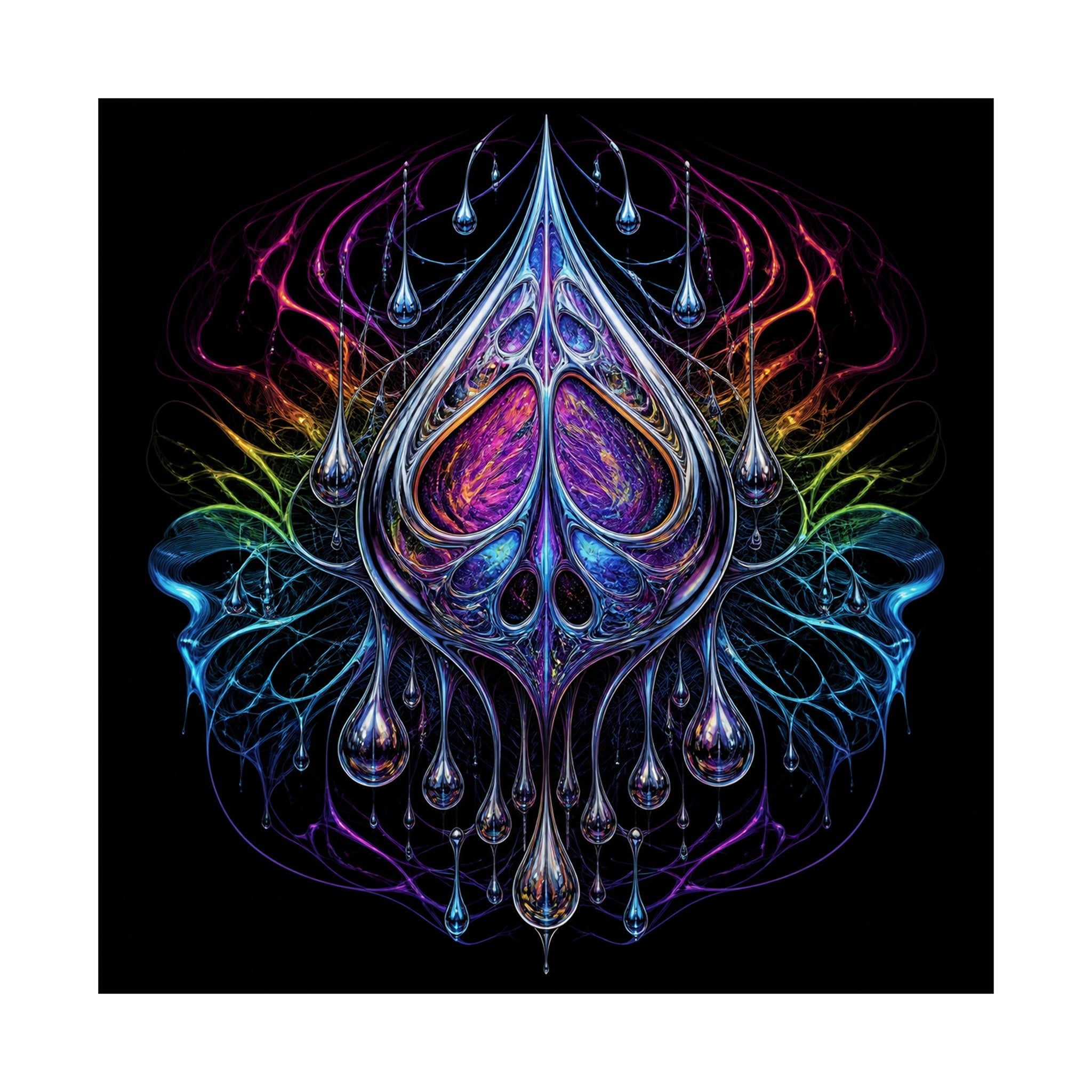 Chrome Anatomy of Rain original KOSVYRE art print shown on a clean white display