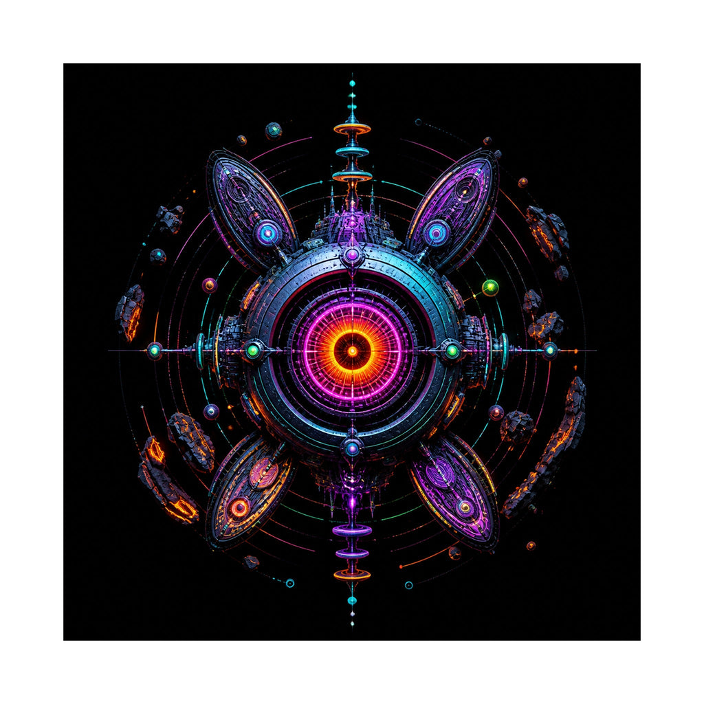 Deep Space Dialtone original KOSVYRE art print shown on a clean white display