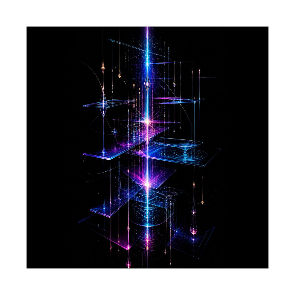 Glass Meridian Relay original KOSVYRE art print shown on a clean white display
