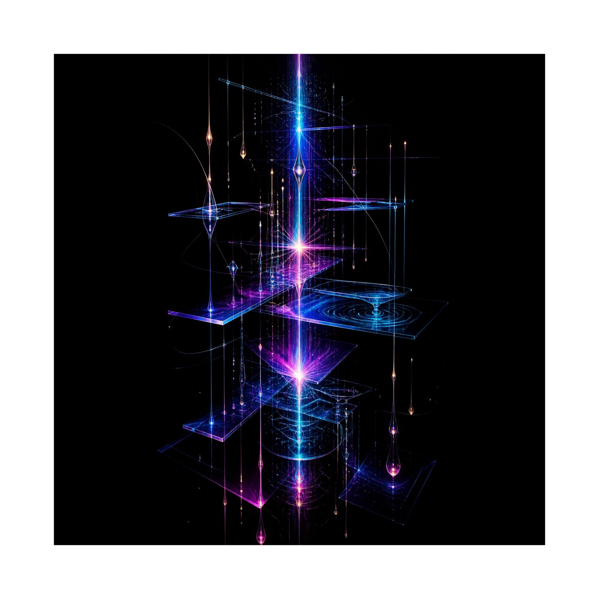 Glass Meridian Relay original KOSVYRE art print shown on a clean white display