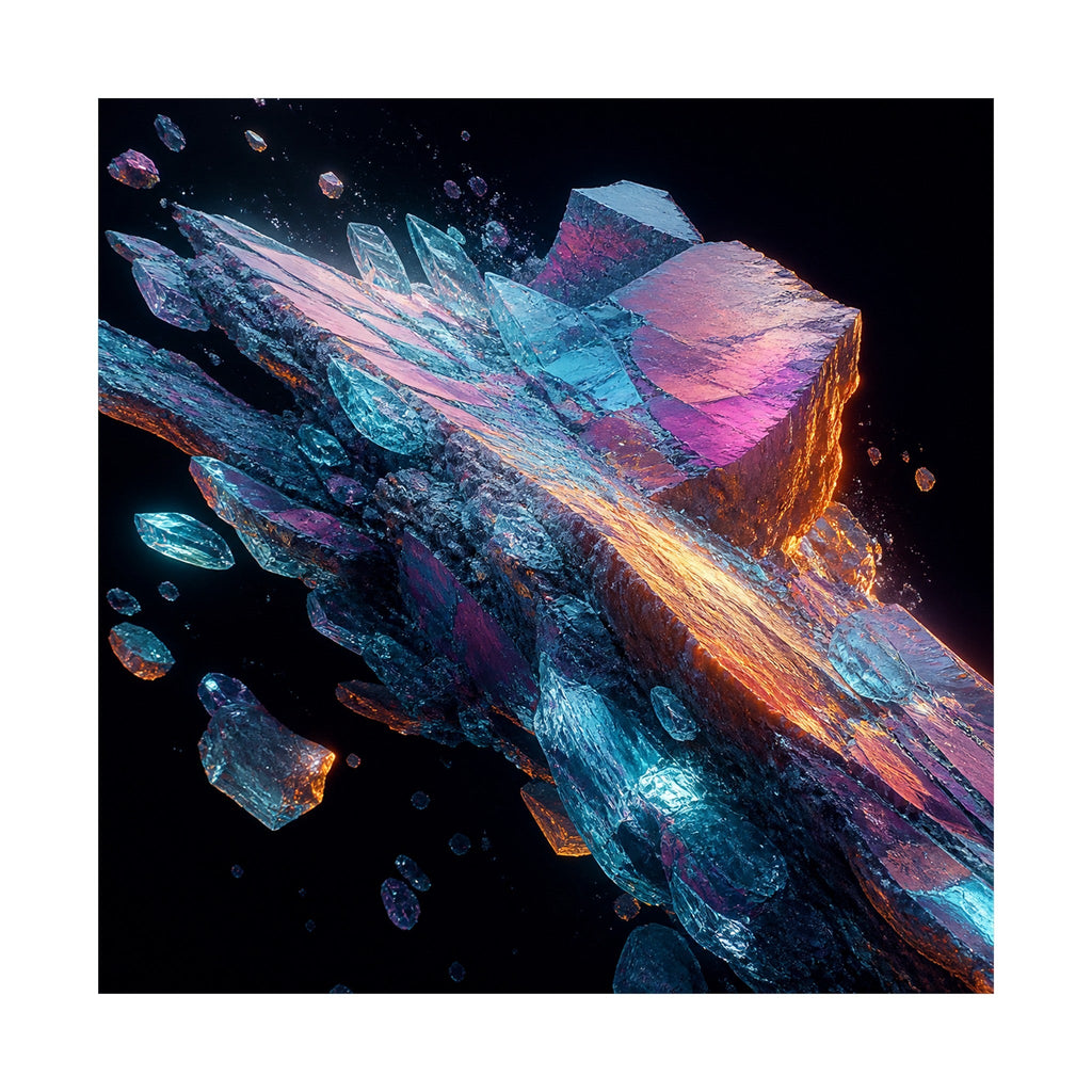 Lumen Quarry Drift original KOSVYRE art print shown on a clean white display
