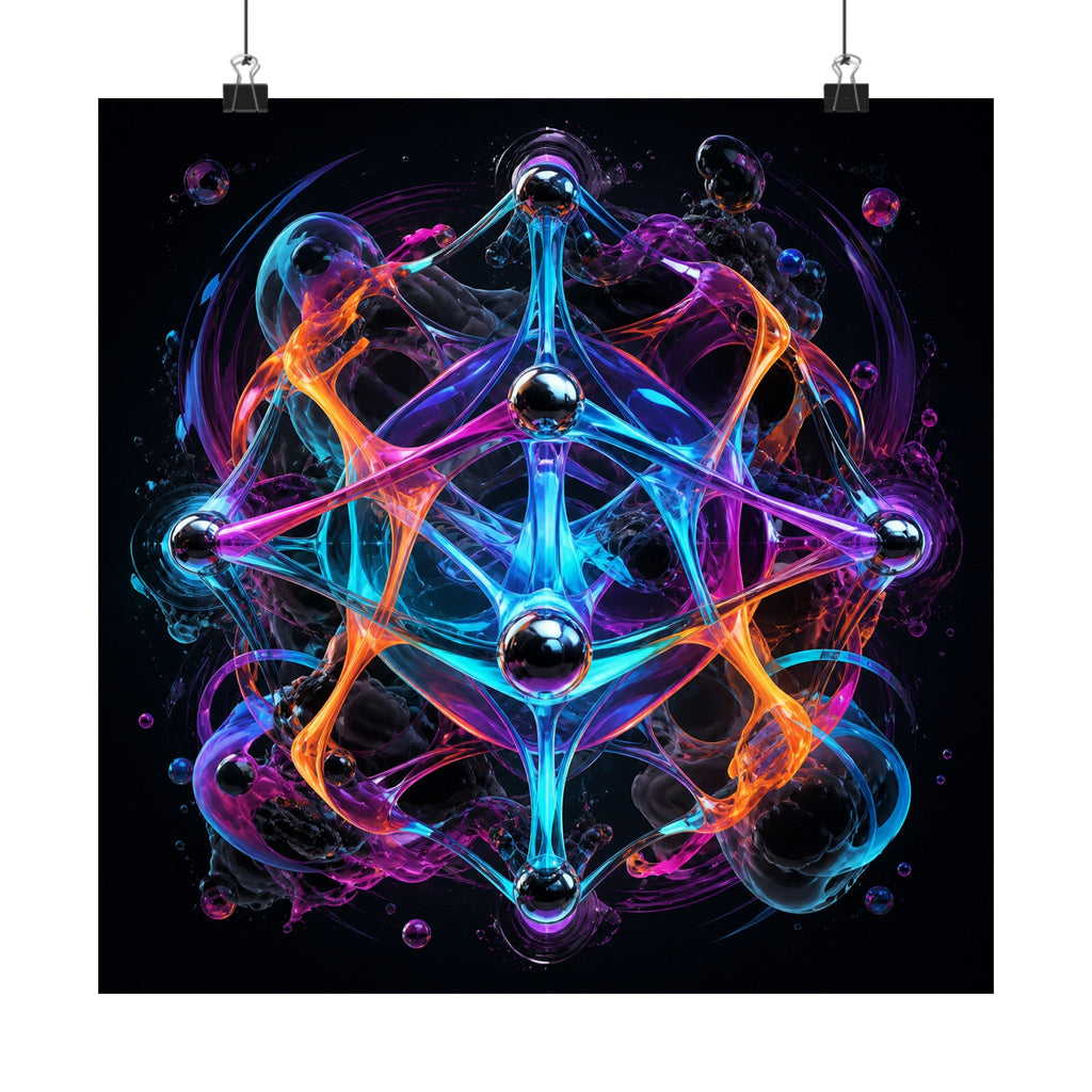 Luminous Topology original KOSVYRE art print displayed with binder clips