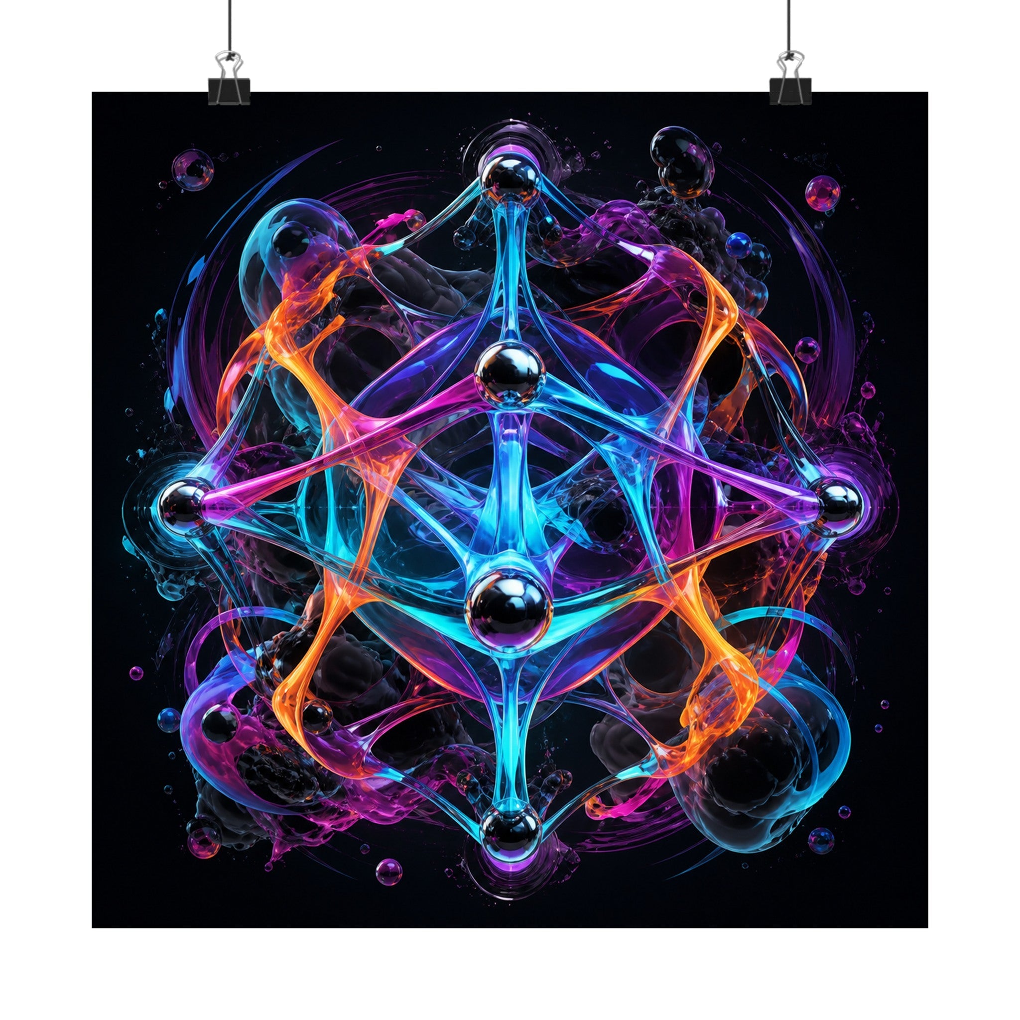 Luminous Topology original KOSVYRE art print displayed with binder clips