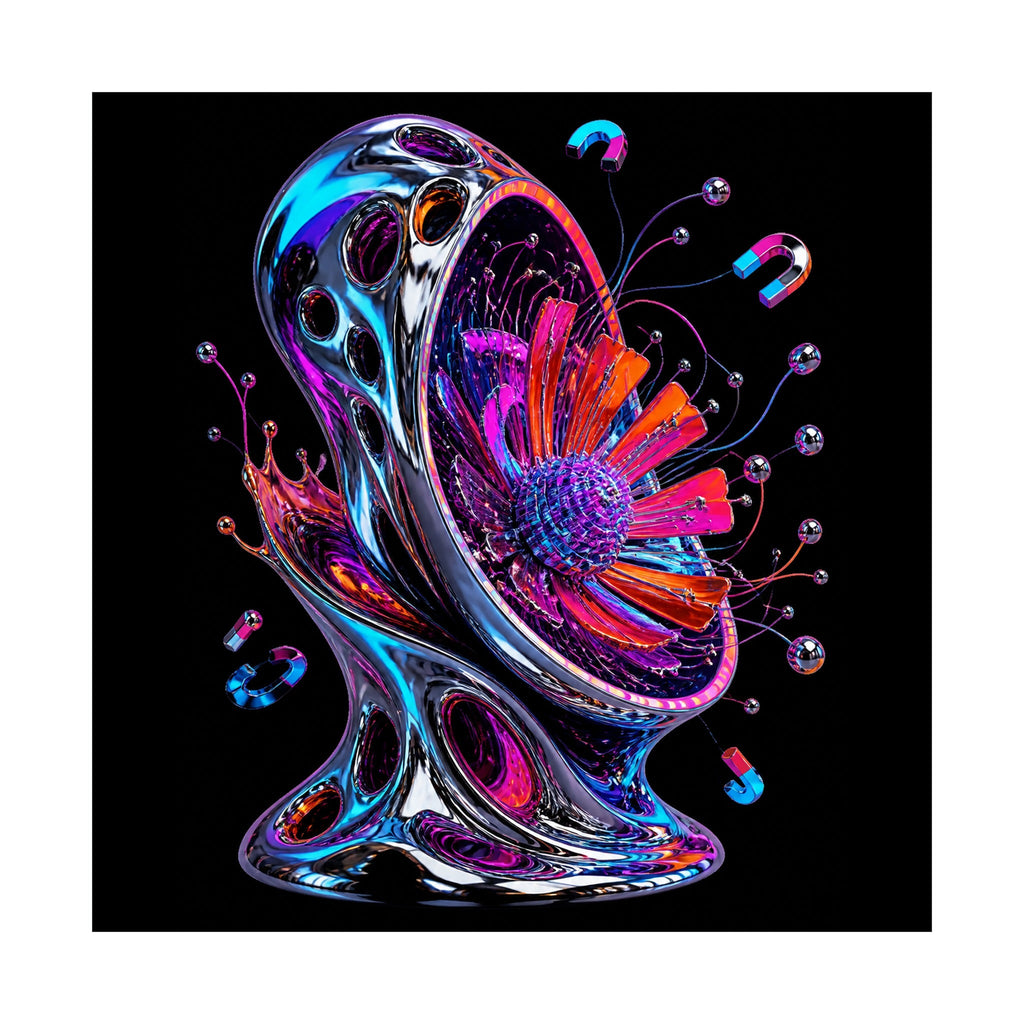 Magnetic Bloom Vessel original KOSVYRE art print shown on a clean white display