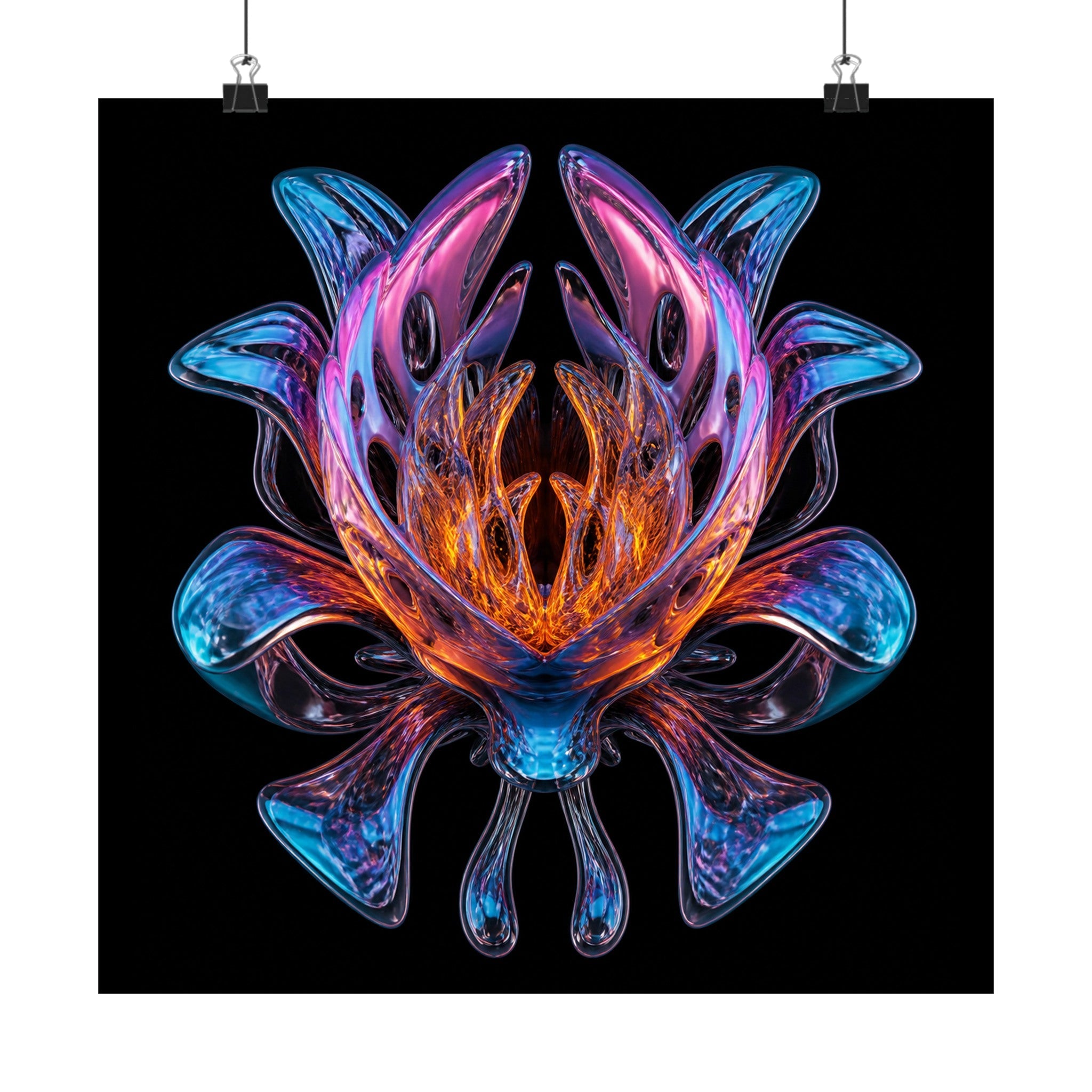 Mirror Cartilage Bloom original KOSVYRE art print displayed with binder clips