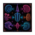 Neon Fossil Choir original KOSVYRE art print shown on a clean white display