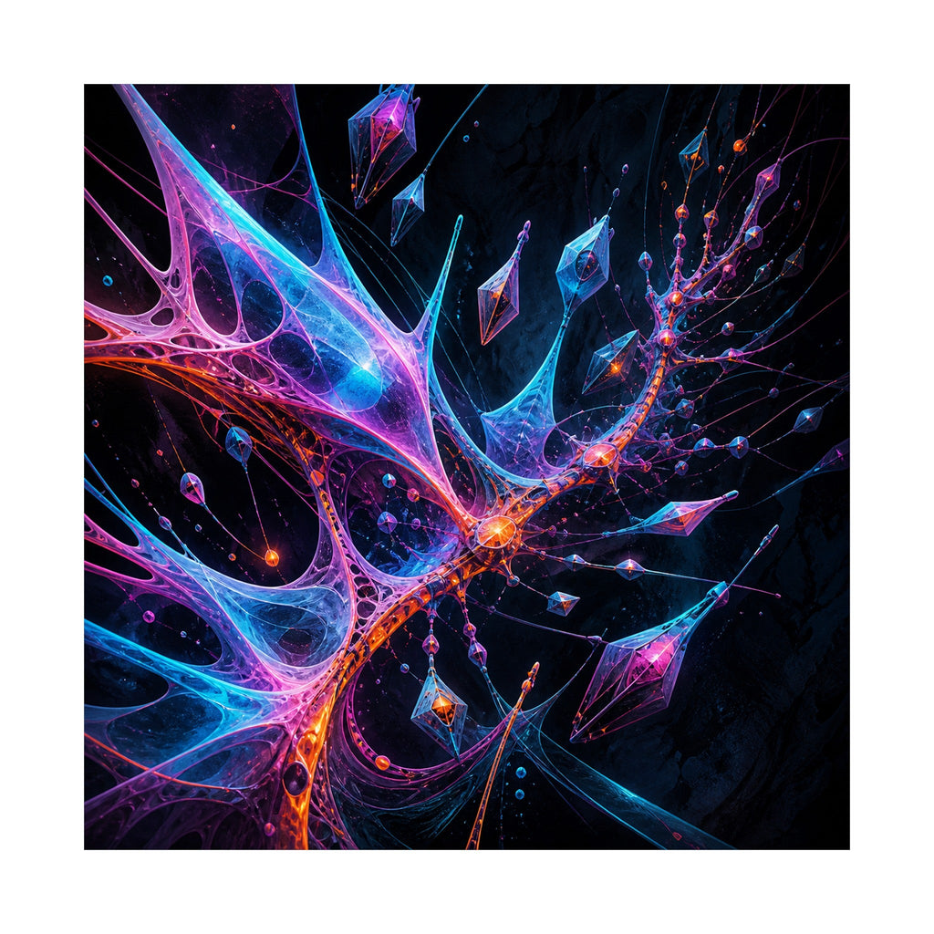 Null Meridian Bloom original KOSVYRE art print shown on a clean white display