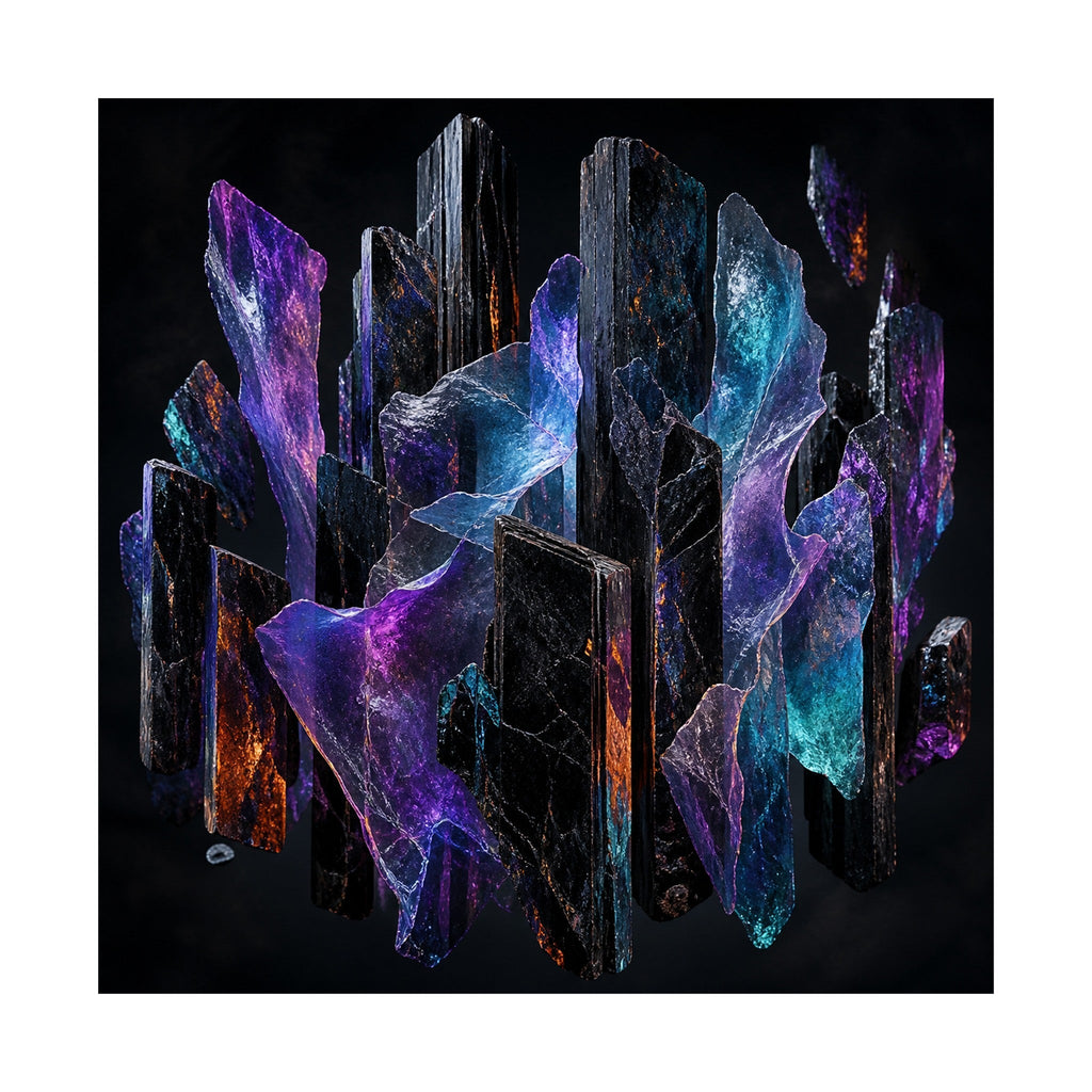 Obsidian Mica Choir original KOSVYRE art print shown on a clean white display