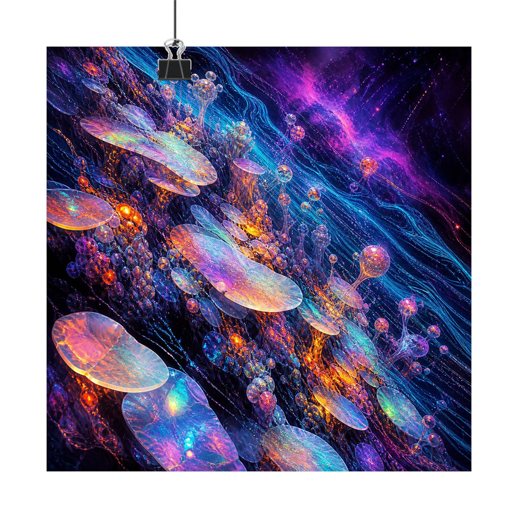 Opal Data Reef original KOSVYRE art print displayed with binder clips