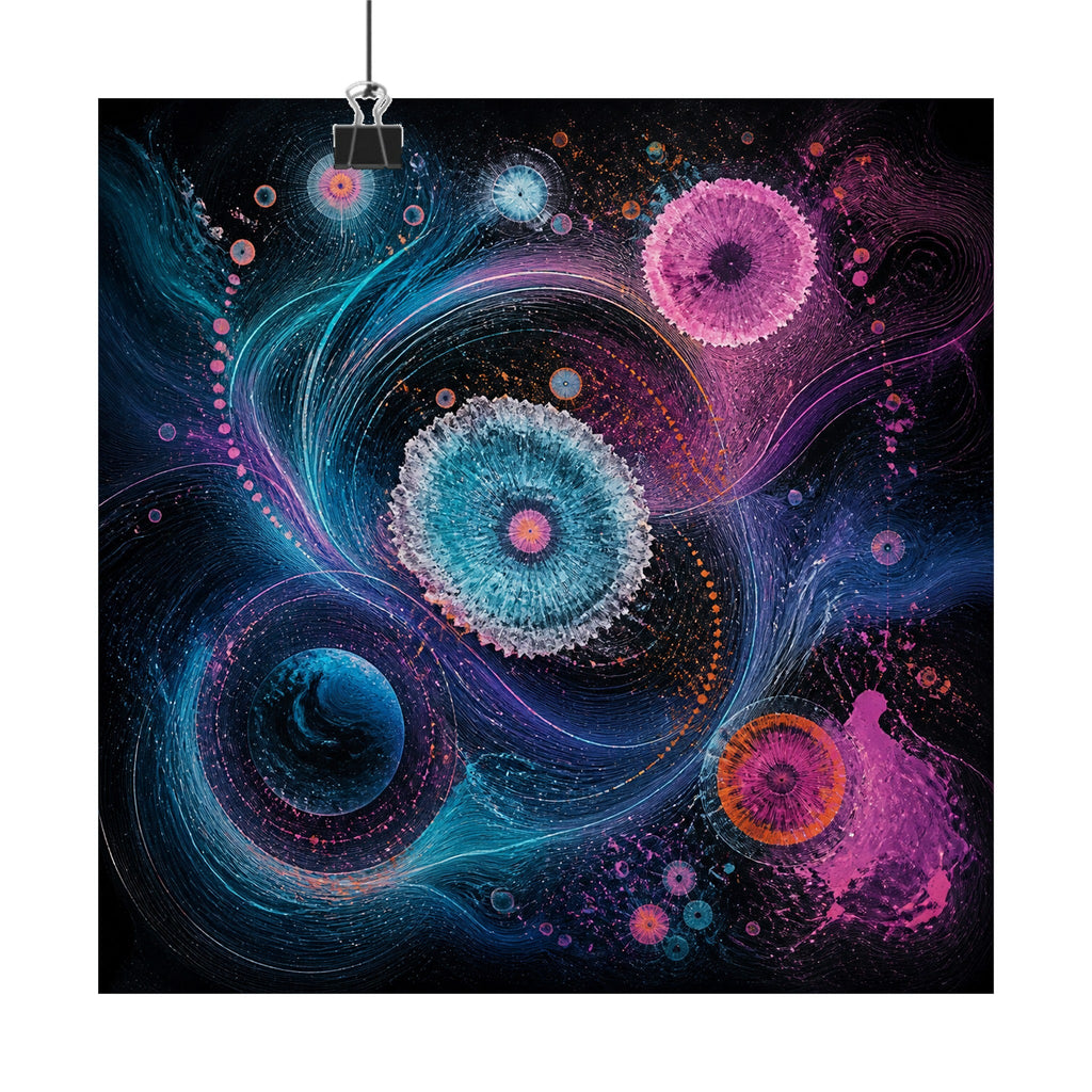 Orbit Salt Compass original KOSVYRE art print displayed with binder clips