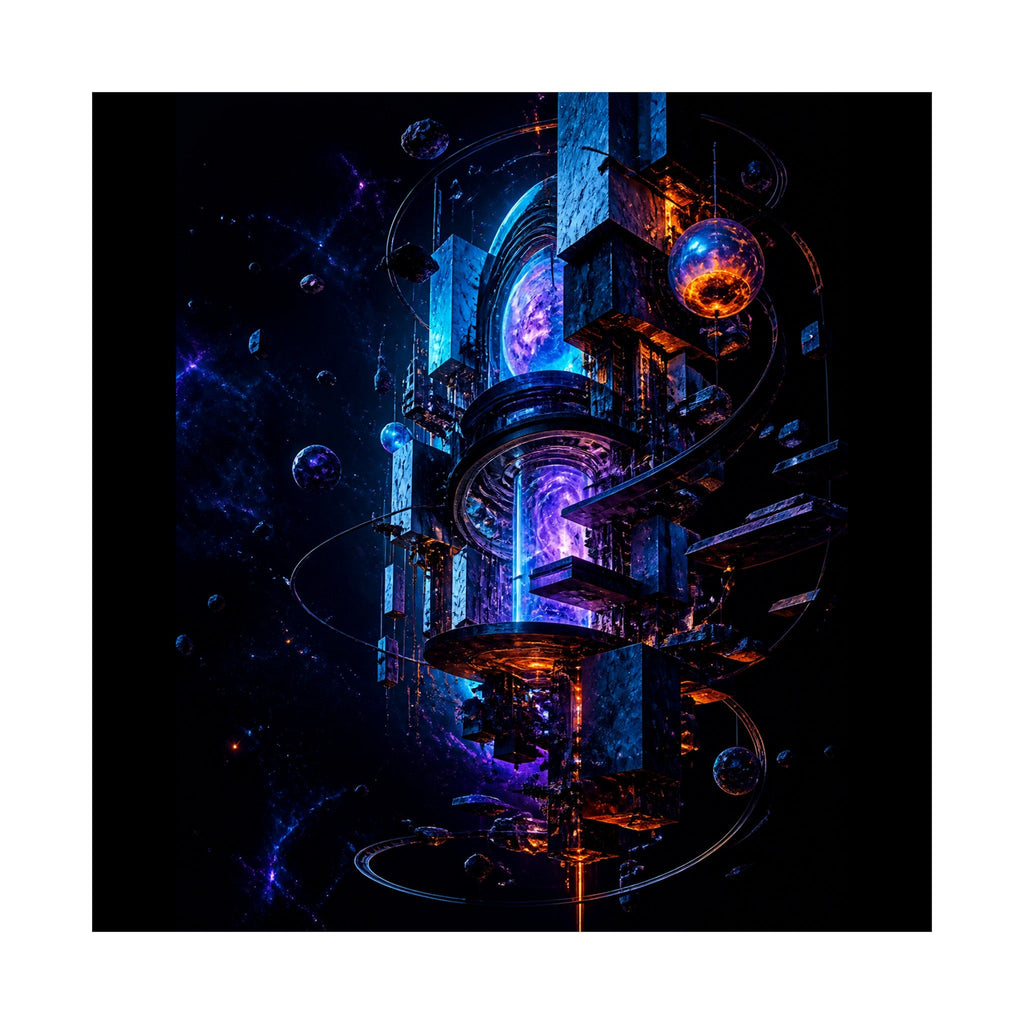 Orbiting Archive Engine original KOSVYRE art print shown on a clean white display
