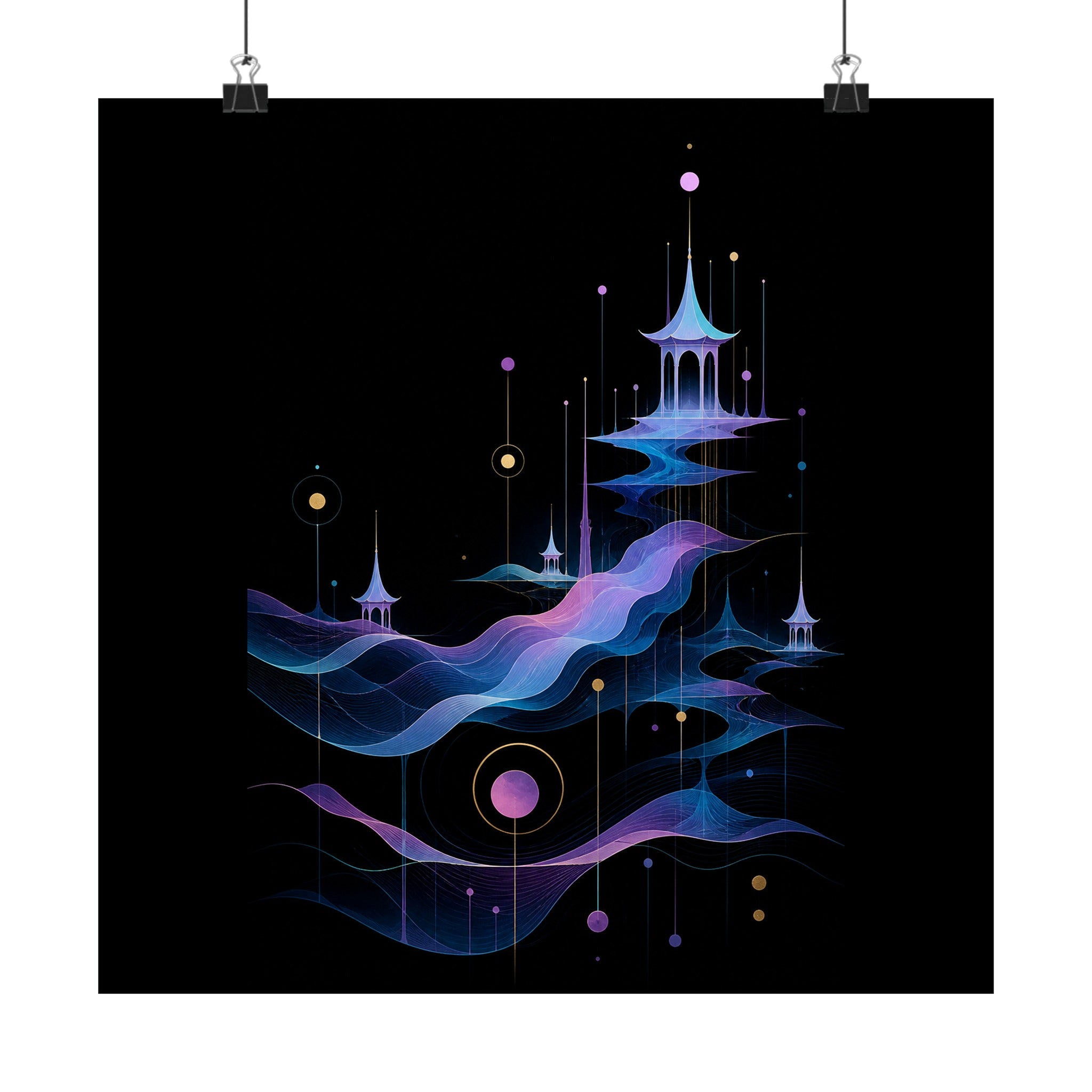 Pale Signal Pavilions original KOSVYRE art print displayed with binder clips