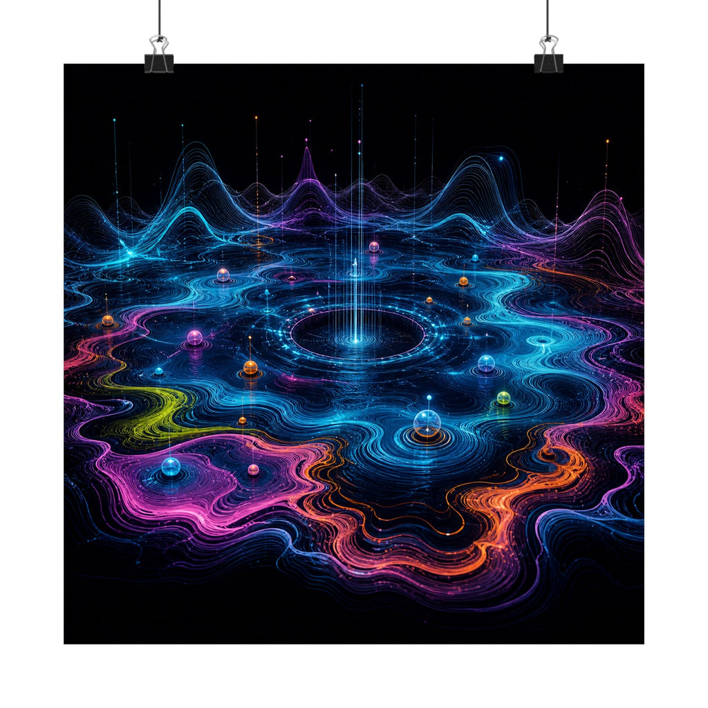 Pale Signal Reservoir original KOSVYRE art print displayed with binder clips