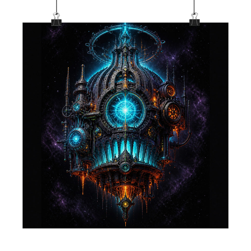 Pressure Cathedral original KOSVYRE art print displayed with binder clips