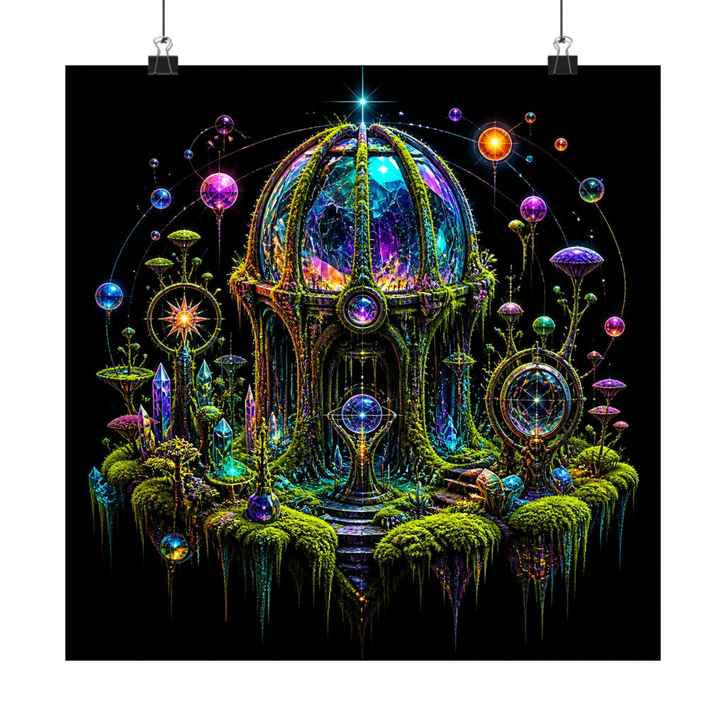Prism Moss Observatory original KOSVYRE art print displayed with binder clips