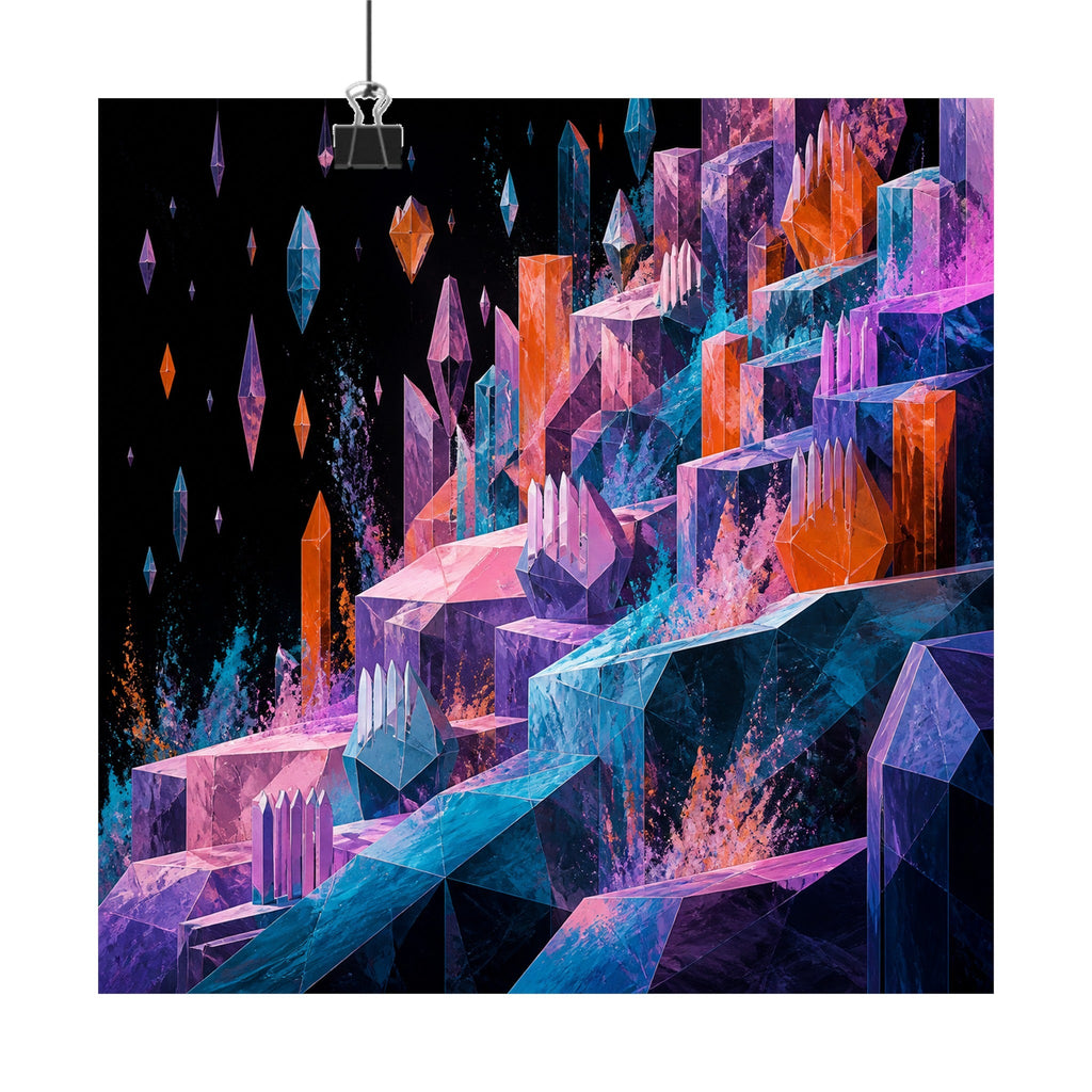 Prism Quarry Choir original KOSVYRE art print displayed with binder clips