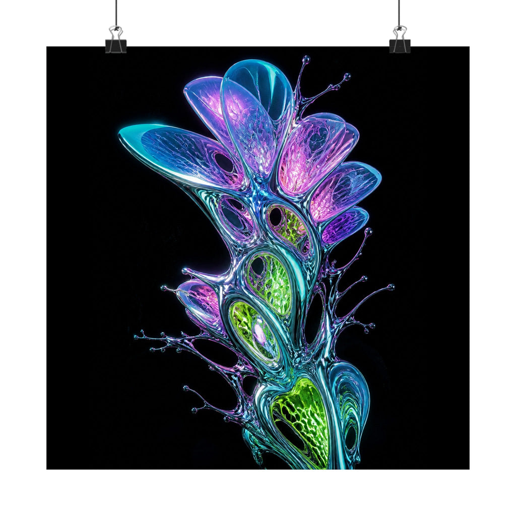 Prismatic Cartilage Garden original KOSVYRE art print displayed with binder clips