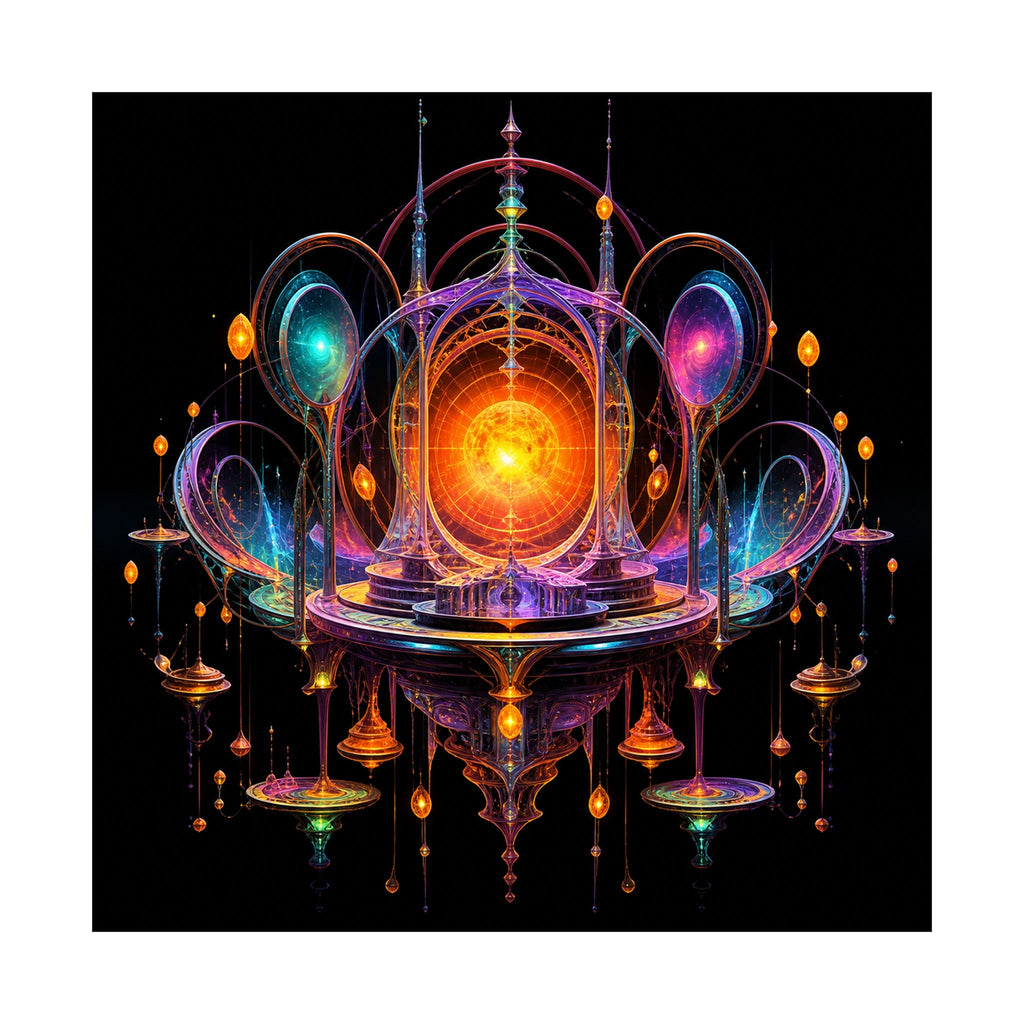 Saffron Void Observatory original KOSVYRE art print shown on a clean white display