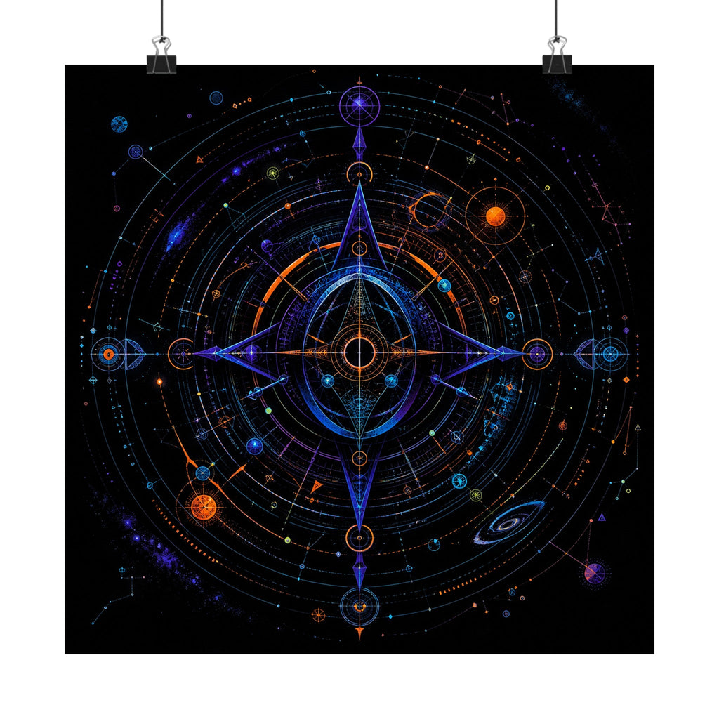 Spectral Cartography original KOSVYRE art print displayed with binder clips