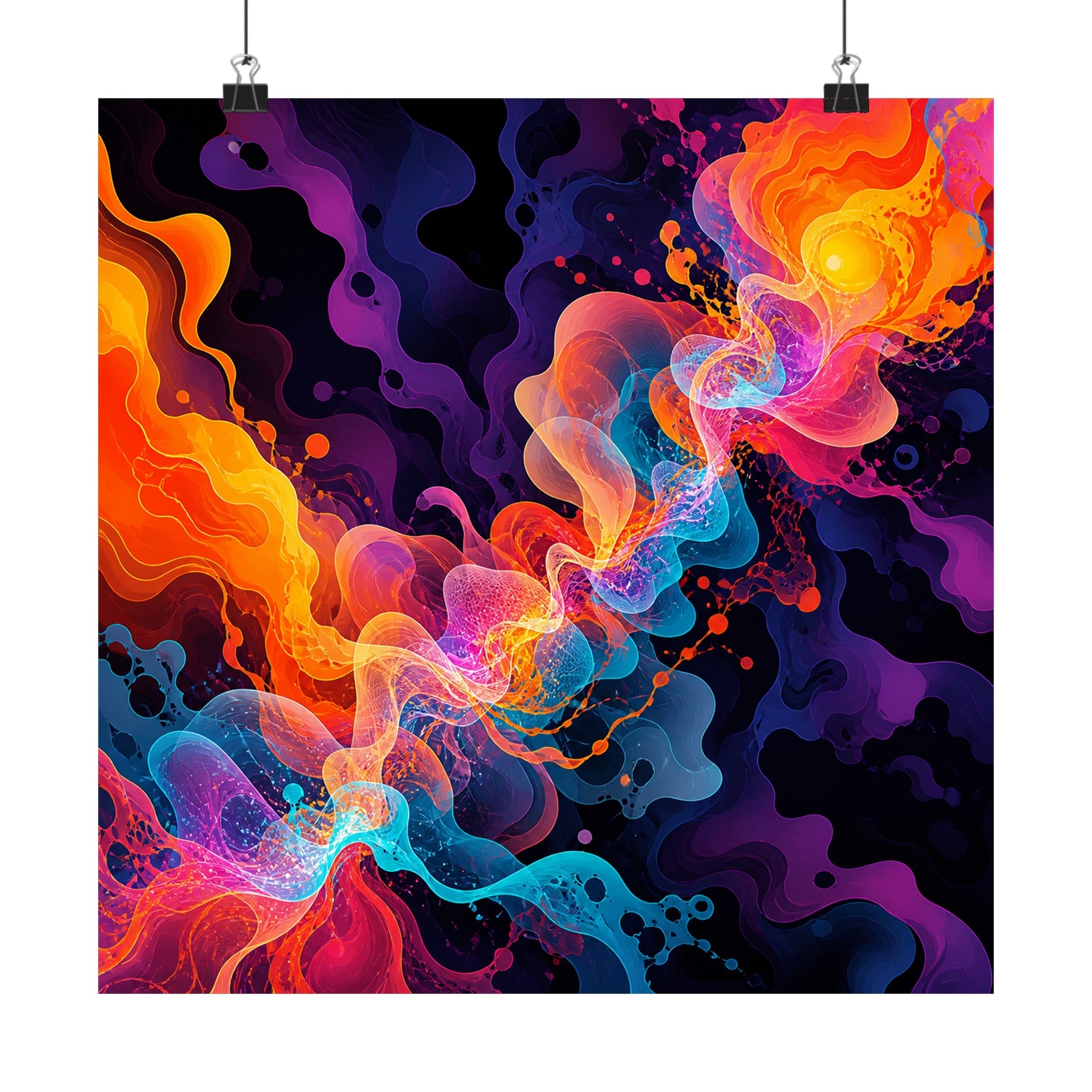 Thermal Bloom Relay original KOSVYRE art print displayed with binder clips