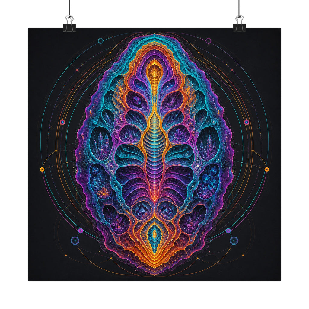 Thermochrome Fossil Atlas original KOSVYRE art print displayed with binder clips