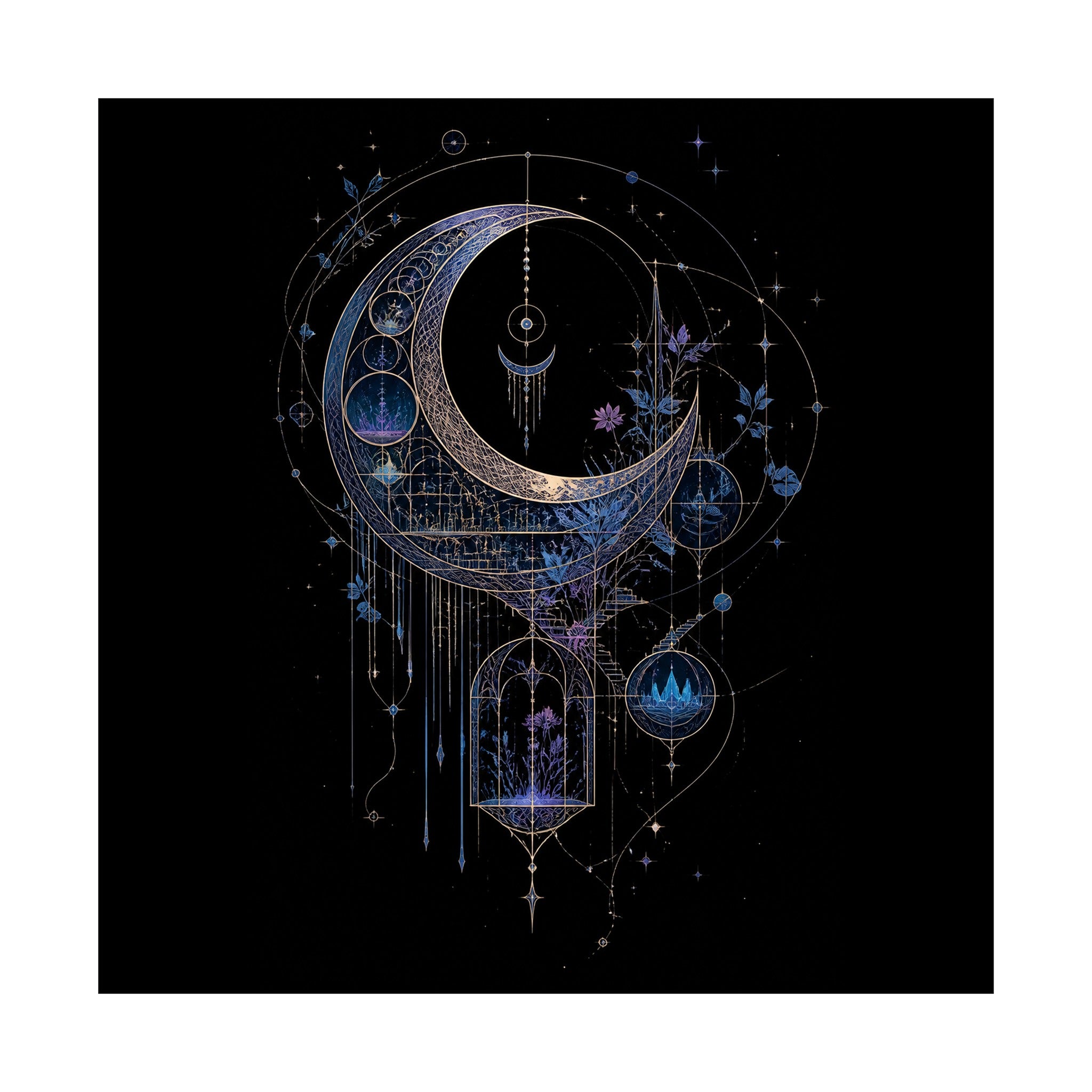Threaded Moon Archive original KOSVYRE art print shown on a clean white display