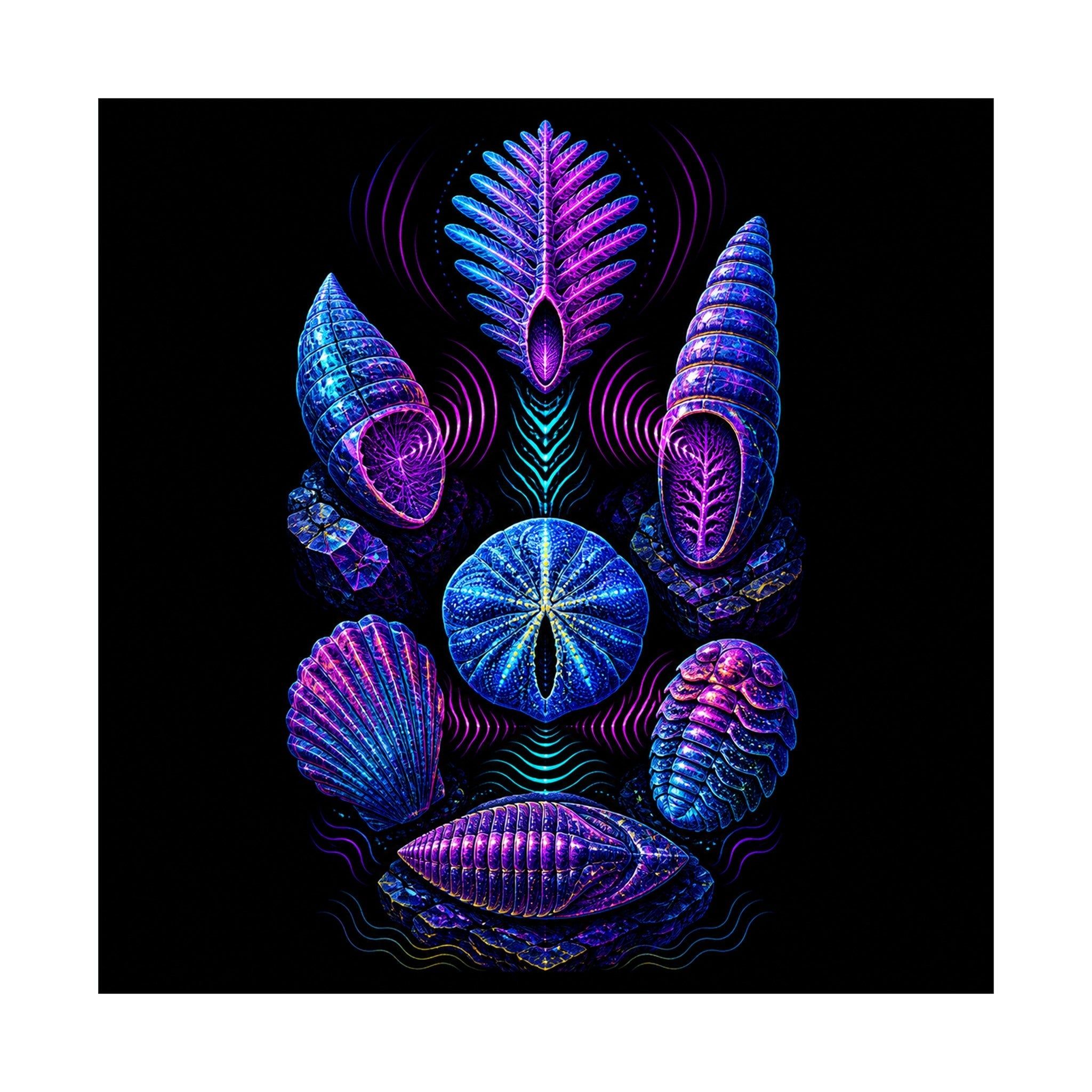 Ultraviolet Fossil Choir original KOSVYRE art print shown on a clean white display