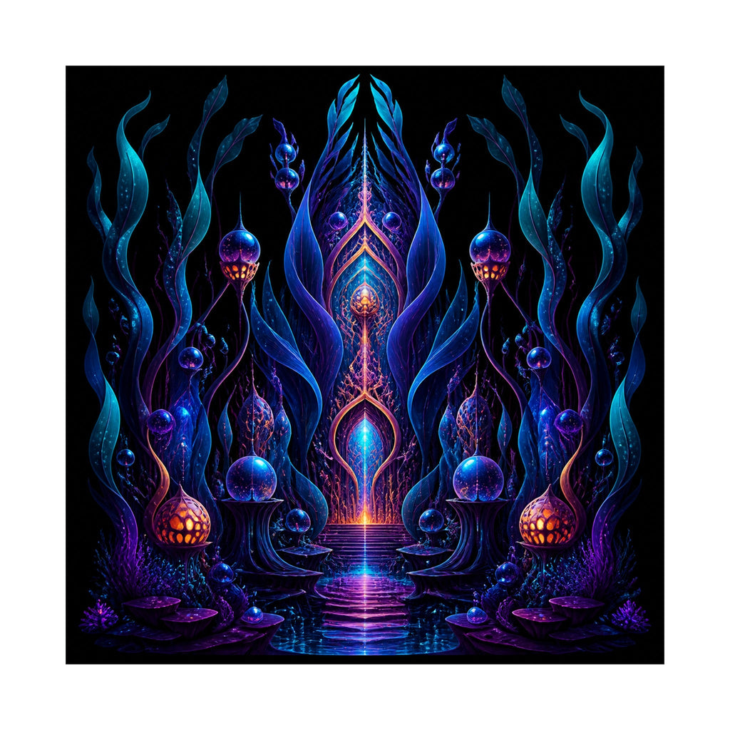 Ultraviolet Kelp Cathedral original KOSVYRE art print shown on a clean white display