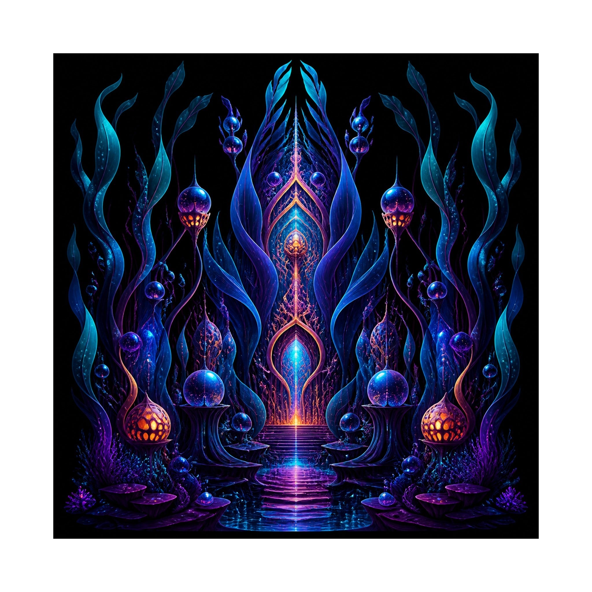Ultraviolet Kelp Cathedral original KOSVYRE art print shown on a clean white display