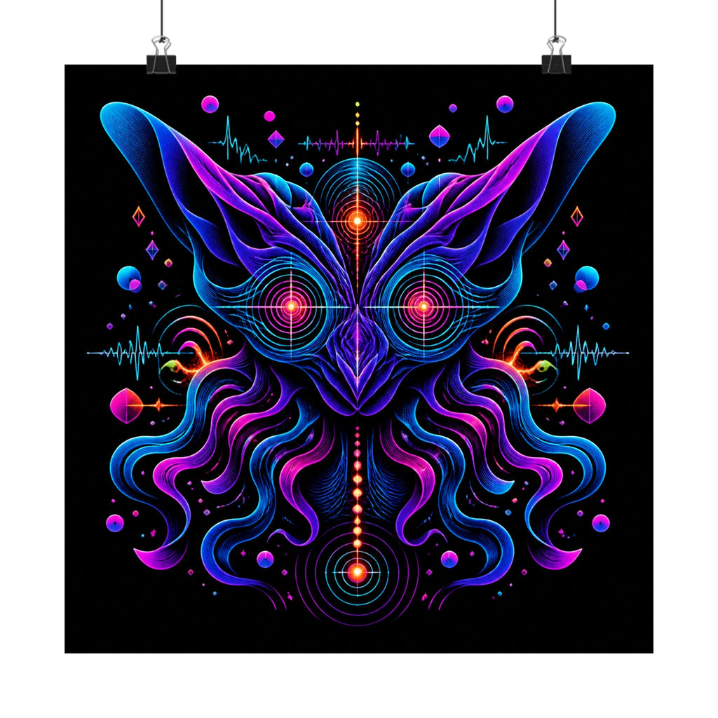Velvet Signal Animal original KOSVYRE art print displayed with binder clips