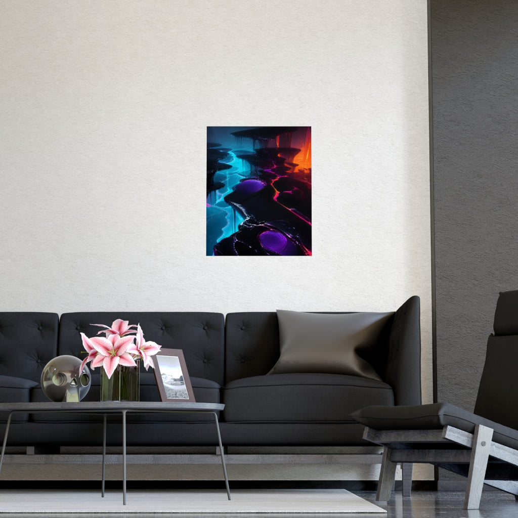 Lacquer Rift Garden KOSVYRE poster product mockup, detail view