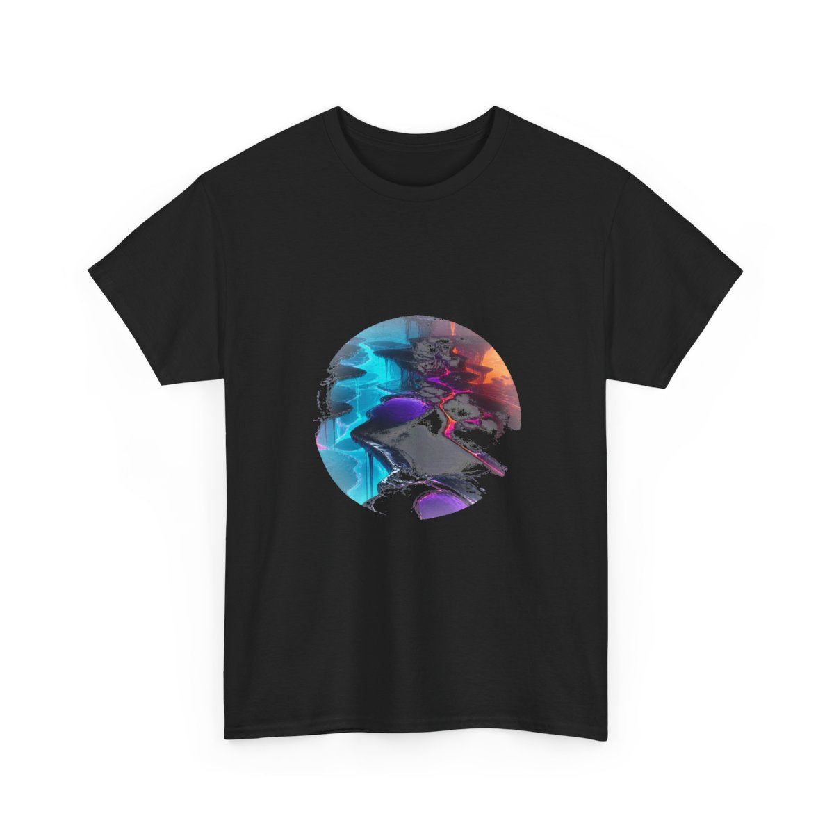 Lacquer Rift Garden KOSVYRE graphic tee product mockup, alternate front view