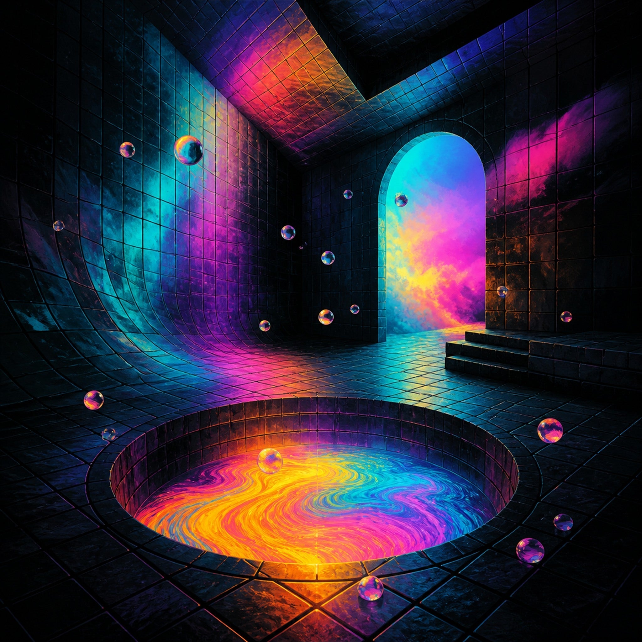 Close-up of the original KOSVYRE artwork Liminal Colorwell