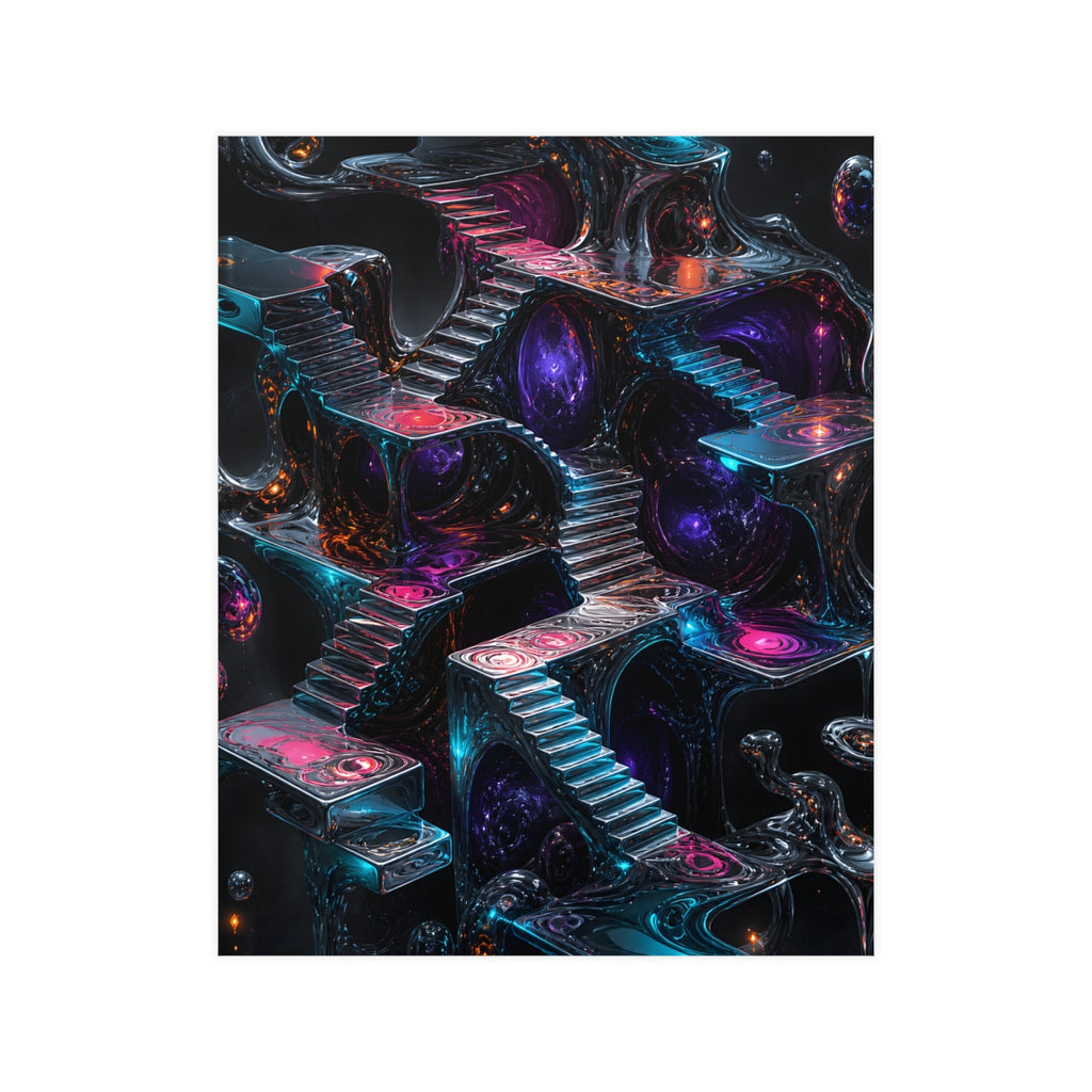 Liminal Mercury Stair KOSVYRE poster product mockup, front view