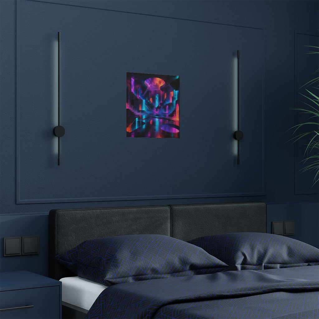 Liminal Neon Reservoir KOSVYRE art print product mockup, detail view