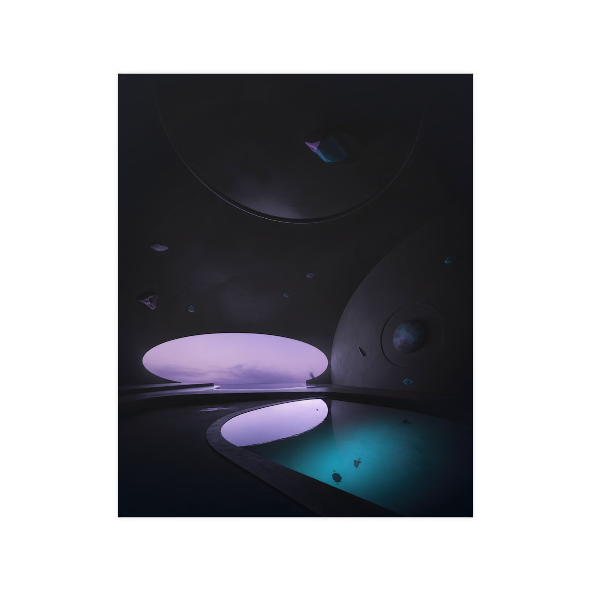 Liminal Velvet Observatory KOSVYRE poster product mockup, front view