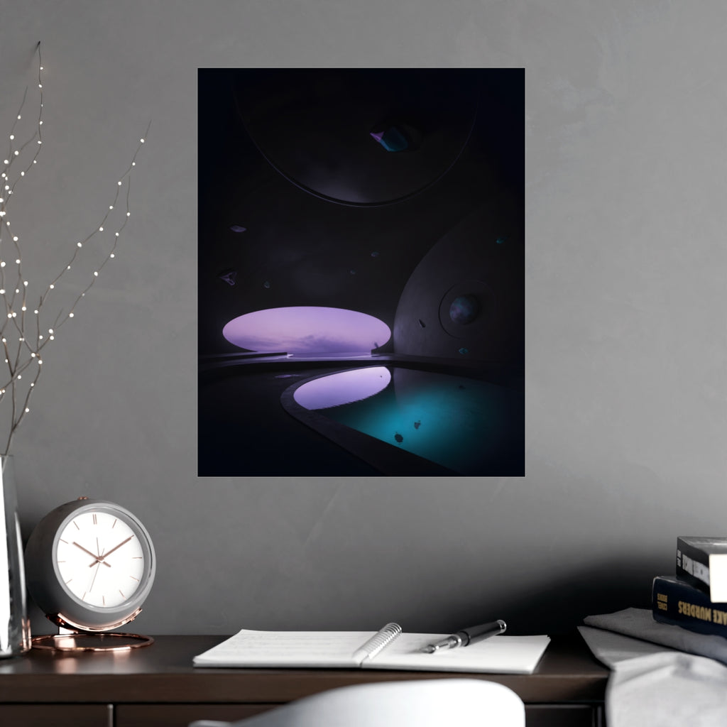 Liminal Velvet Observatory KOSVYRE poster product mockup, alternate view