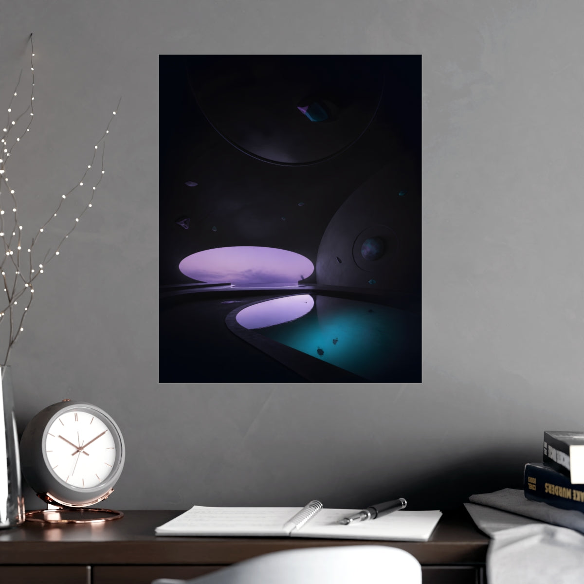 Liminal Velvet Observatory KOSVYRE poster product mockup, alternate view