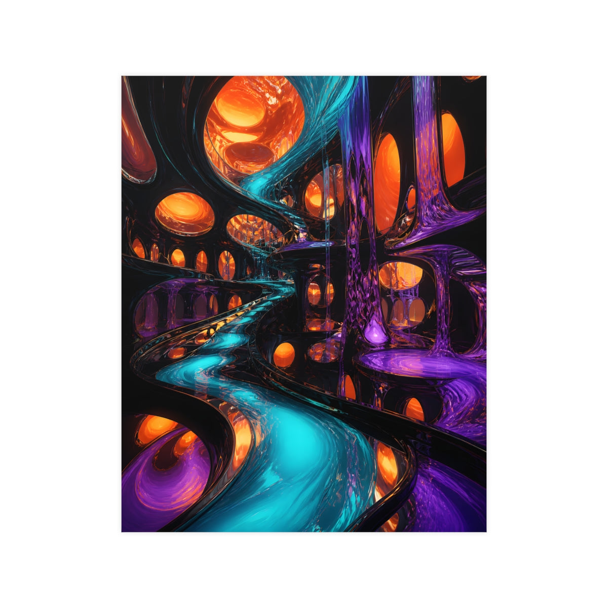 Liquid Transit Atrium KOSVYRE poster product mockup, front view