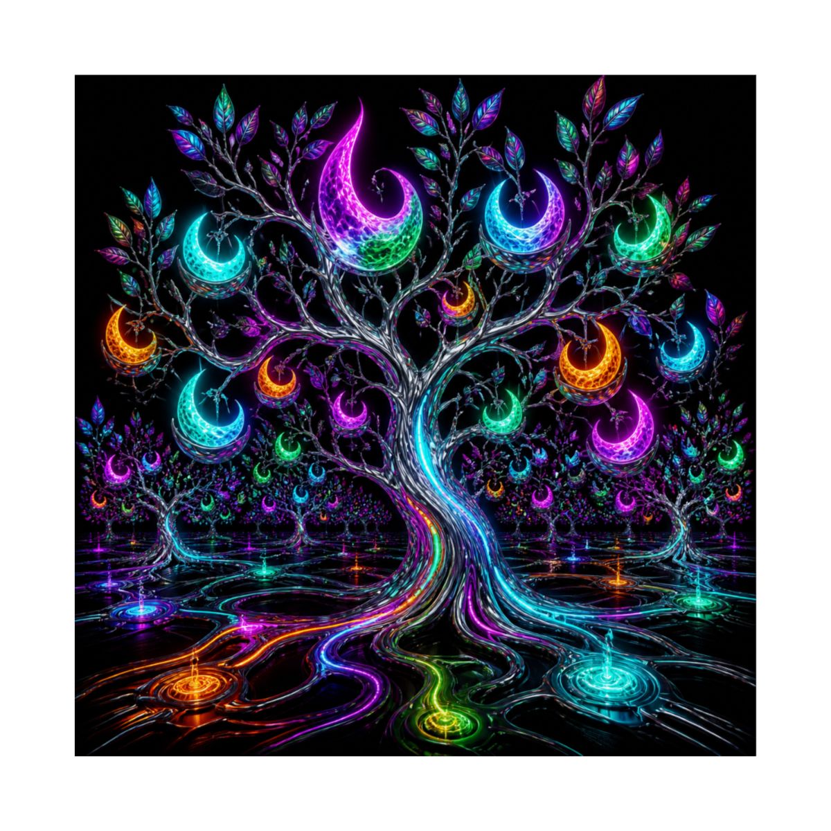 Lunar Circuit Orchard KOSVYRE art print product mockup, front view