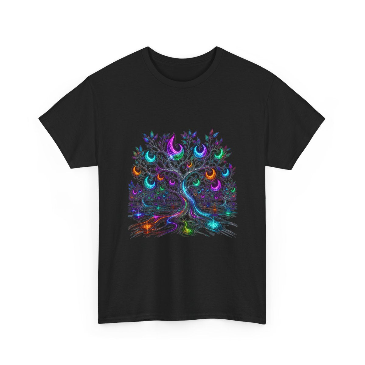 Lunar Circuit Orchard KOSVYRE graphic tee product mockup, alternate front view