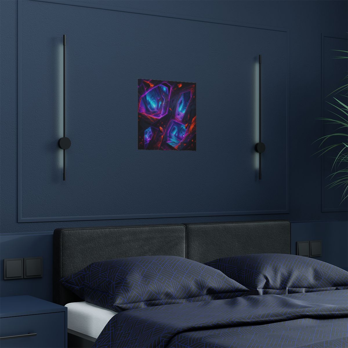 Magenta Rift Transit KOSVYRE art print product mockup, detail view